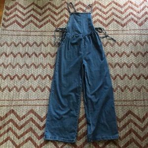 Forever21 Denim Flare Jumpsuit